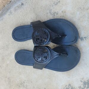 Black Leather Women's Sandals